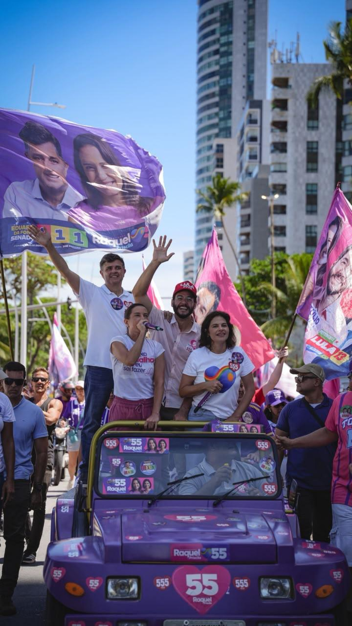 Ao lado de Eduardo da Fonte, Raquel Lyra destaca atuação do candidato: “Tem um trabalho lindo pela inclusão, pela saúde e fará muito como senador”