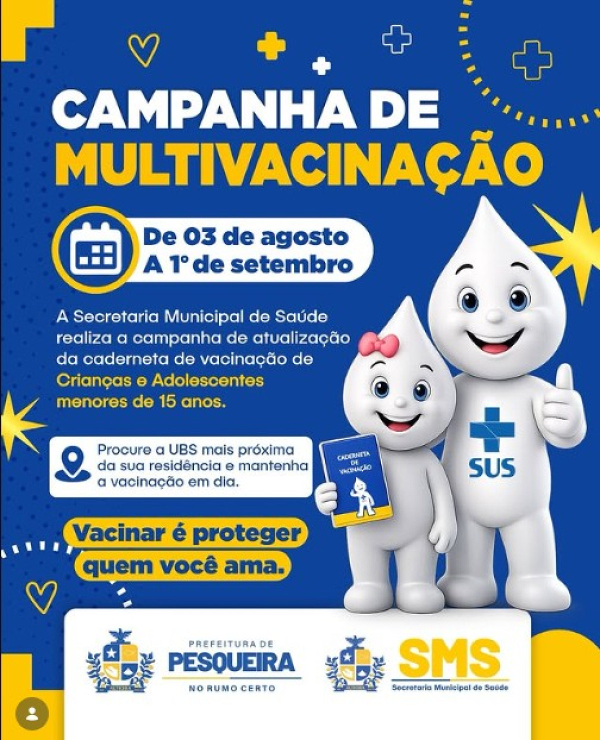 Pesqueira promove Campanha de Multivacinação para crianças e adolescentes menores de 15 anos