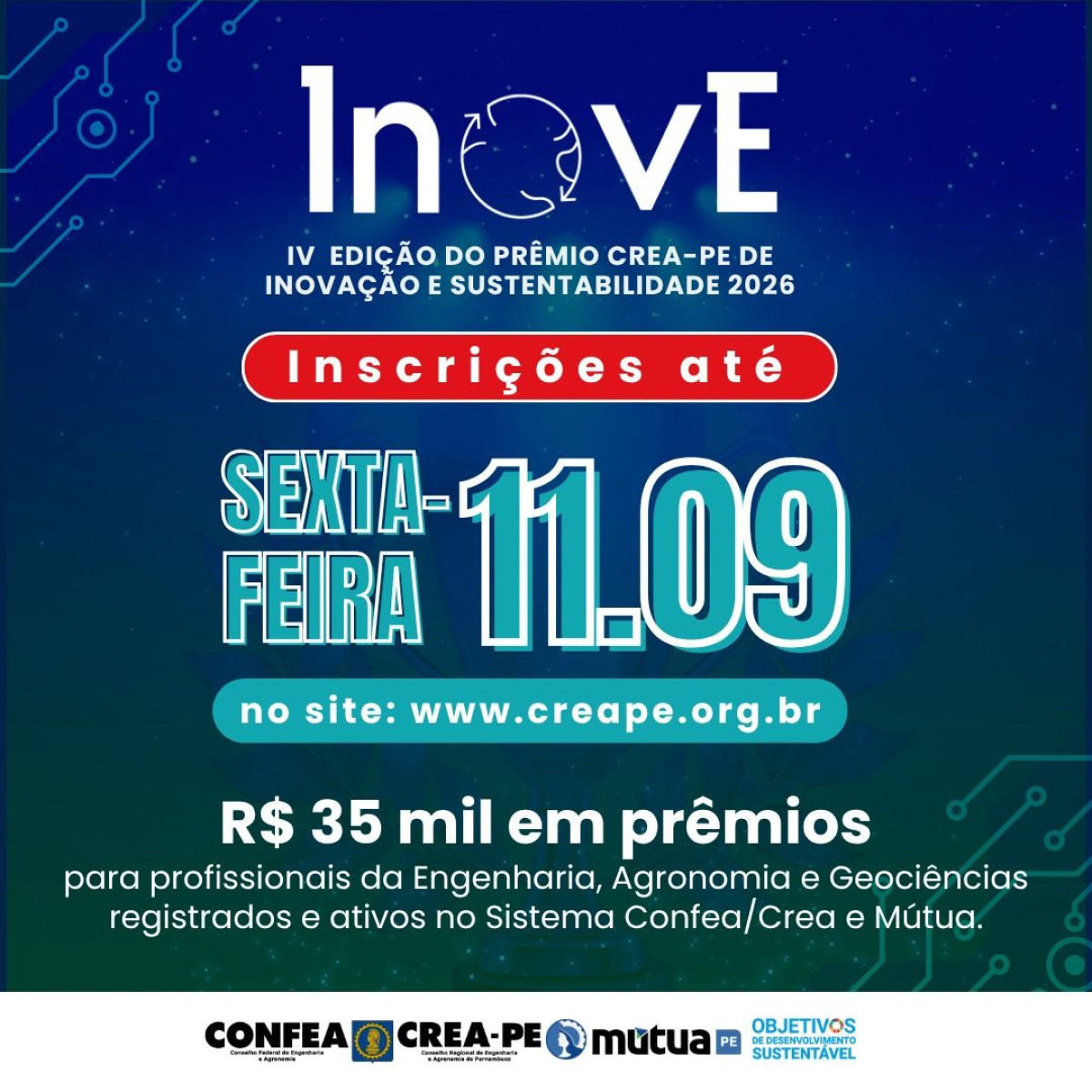 Inscrições para o Prêmio Inove 2026 vão até esta sexta-feira (11)