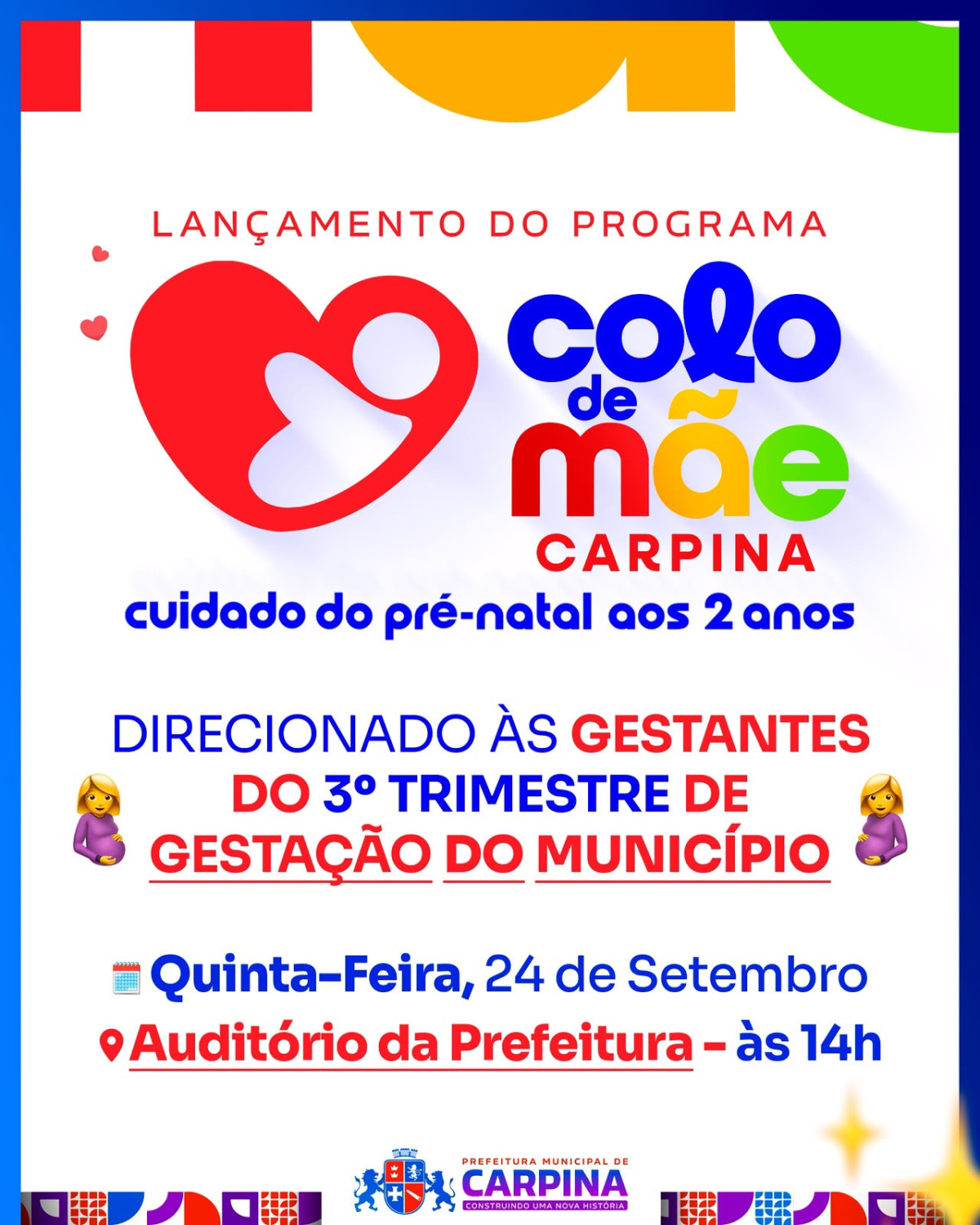 Prefeitura de Carpina lança Programa Colo de Mãe para fortalecer cuidado materno-infantil