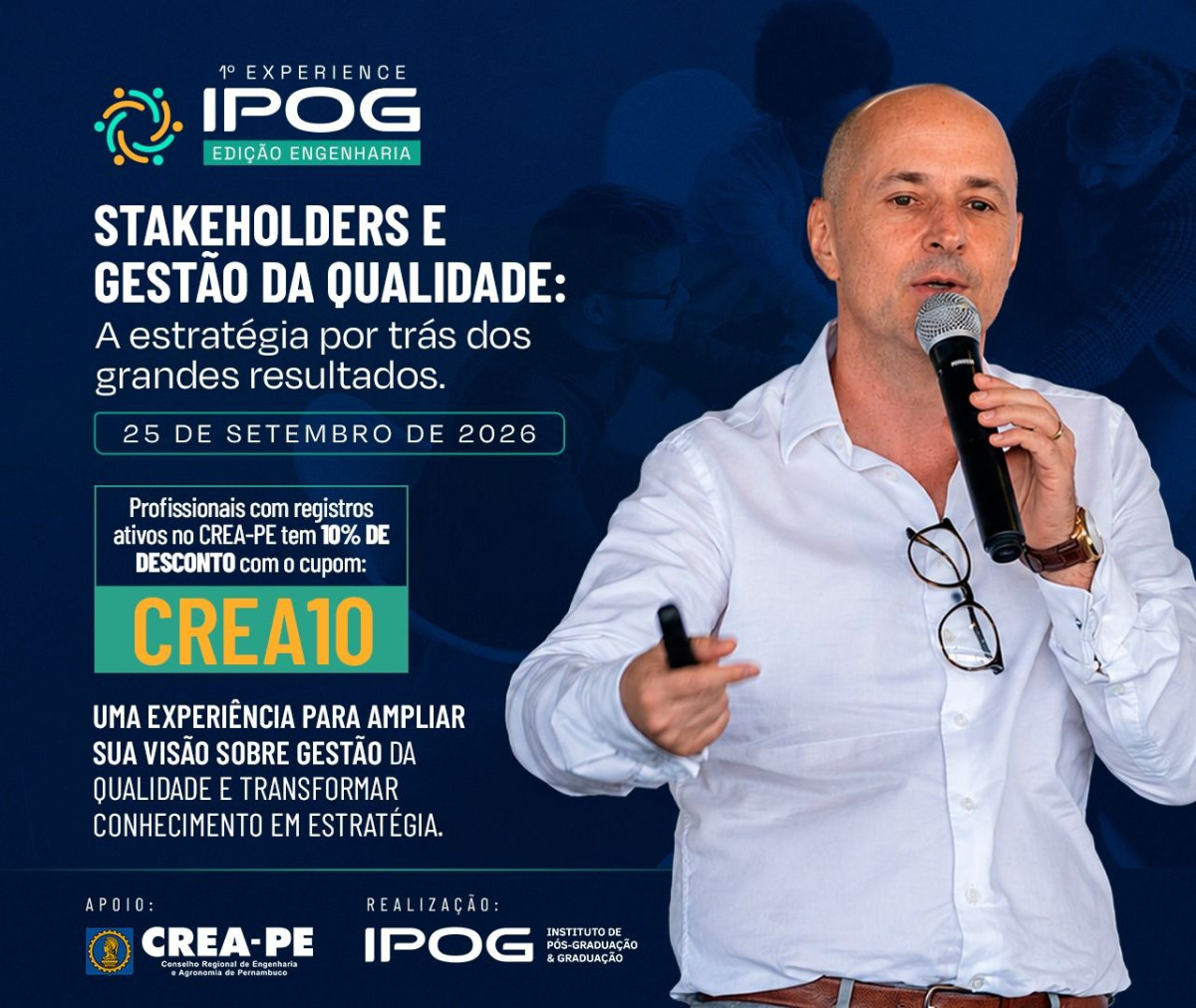 Profissionais do Crea-PE têm desconto de 10% na inscrição no 1º Experience IPOG – Edição Engenharia