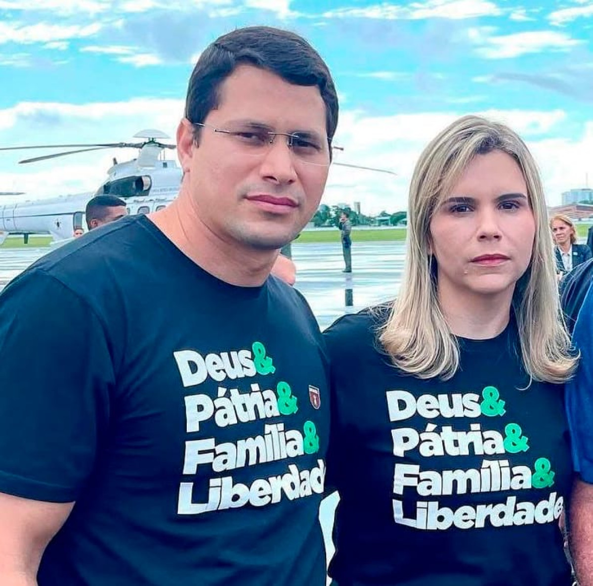 Clarissa Tércio e Pastor Júnior Tércio pedem reforço policial para passagem de Flávio Bolsonaro a Pernambuco