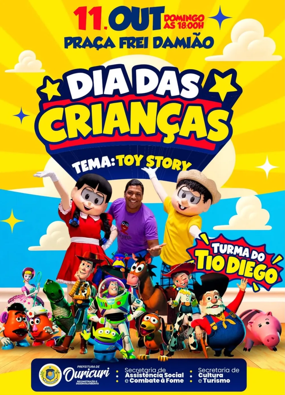 Ouricuri prepara programação especial para o Dia das Crianças com tema Toy Story