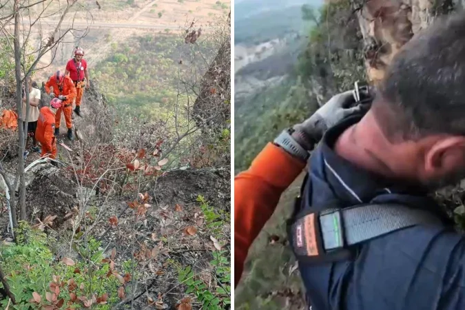 Turista do DF é resgatado após ficar 11 horas preso em penhasco no Tocantins
