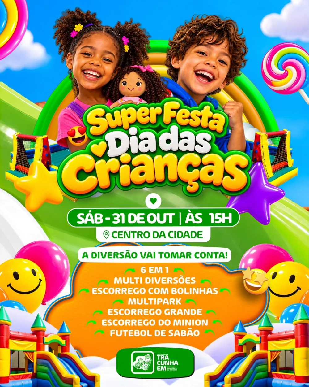 Prefeitura de Tracunhaém promove Super Festa das Crianças no dia 31 de outubro