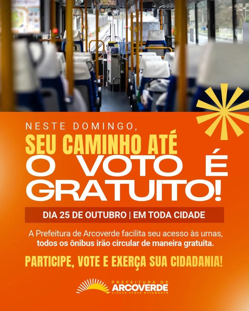 Prefeitura de Arcoverde garante transporte público gratuito no segundo turno das eleições