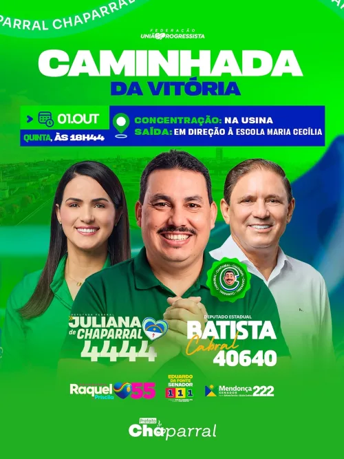 Chaparral convoca apoiadores para Caminhada da Vitória hoje à noite em Surubim