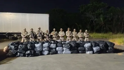 Caminhoneiro sem CNH é apreendido com uma tonelada de maconha na Bahia